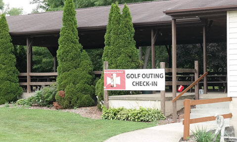 Golf Outing Sign on our Pavilion