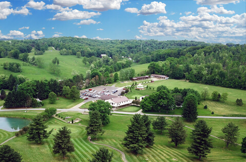 An aerial view of the course